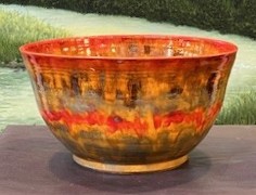 "Red and Orange Large Bowl"