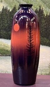 "Purple and Red Landscape Wheel Thrown Vessel"