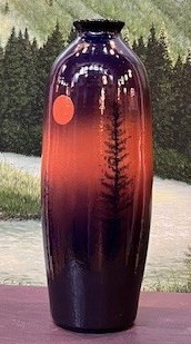 "Purple and Red Landscape Wheel Thrown Vessel"